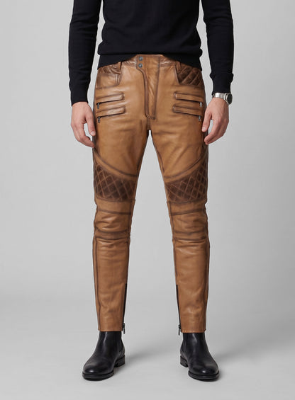 Outlaw Burnt Tan Leather Pants