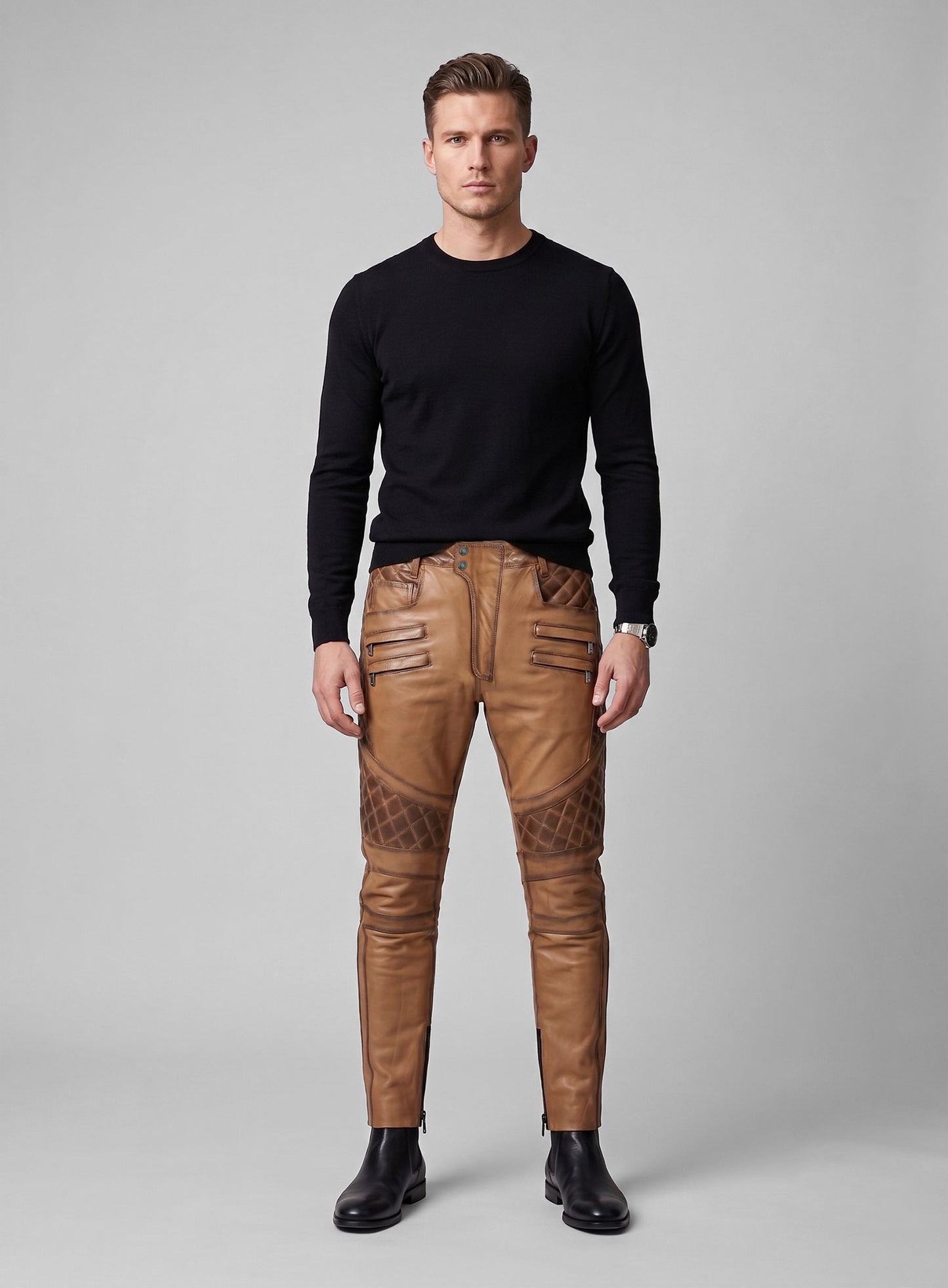 Outlaw Burnt Tan Leather Pants