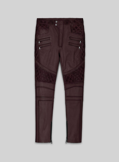 Outlaw Burnt Wine Leather Pants