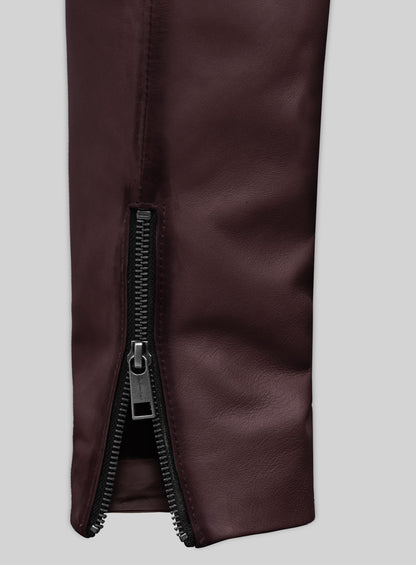 Outlaw Burnt Wine Leather Pants