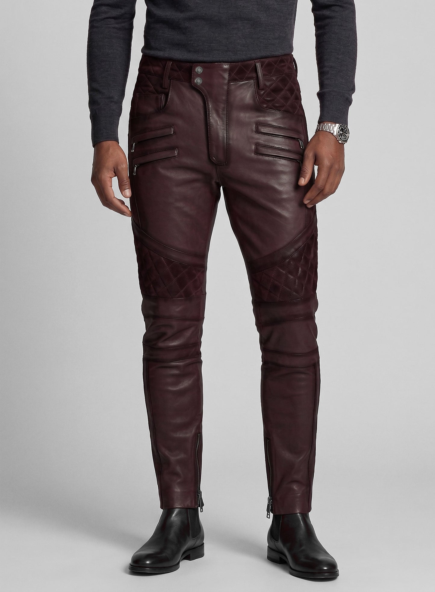Outlaw Burnt Wine Leather Pants