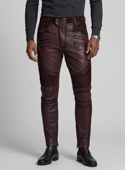 Outlaw Burnt Wine Leather Pants