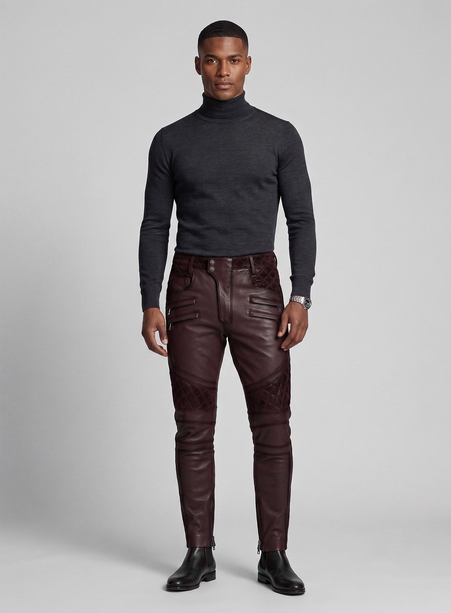 Outlaw Burnt Wine Leather Pants
