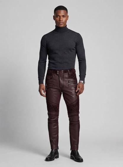 Outlaw Burnt Wine Leather Pants