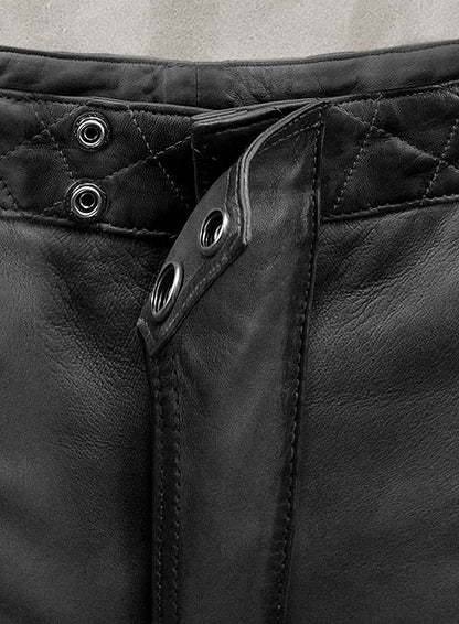 Outlaw Burnt Charcoal Leather Pants - LeatherCult