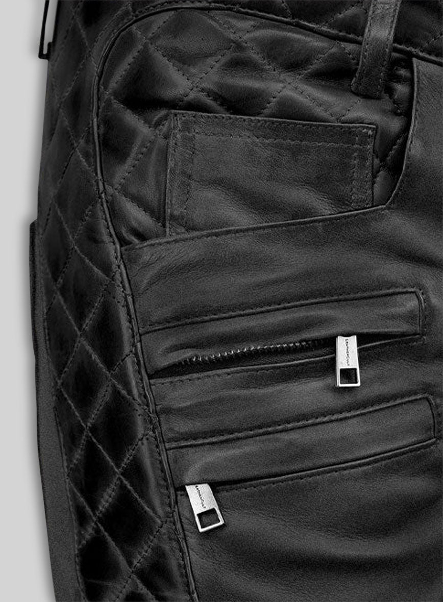 Outlaw Burnt Charcoal Leather Pants
