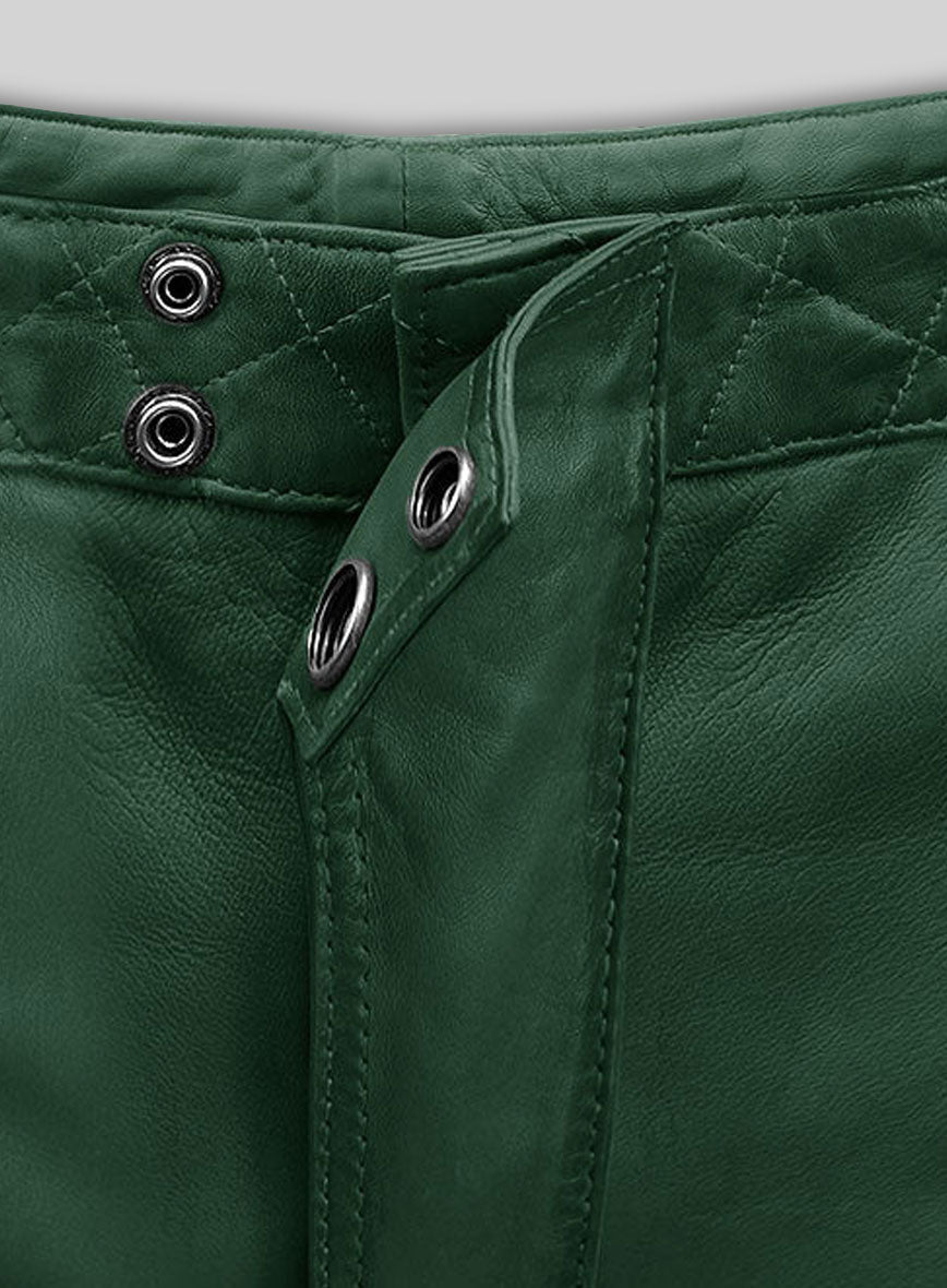 Outlaw Burnt Green Leather Pants