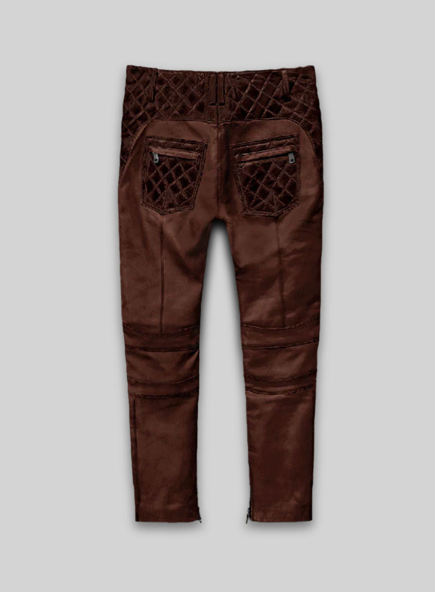 Outlaw Burnt Maroon Leather Pants