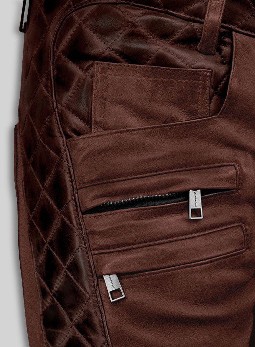 Outlaw Burnt Maroon Leather Pants