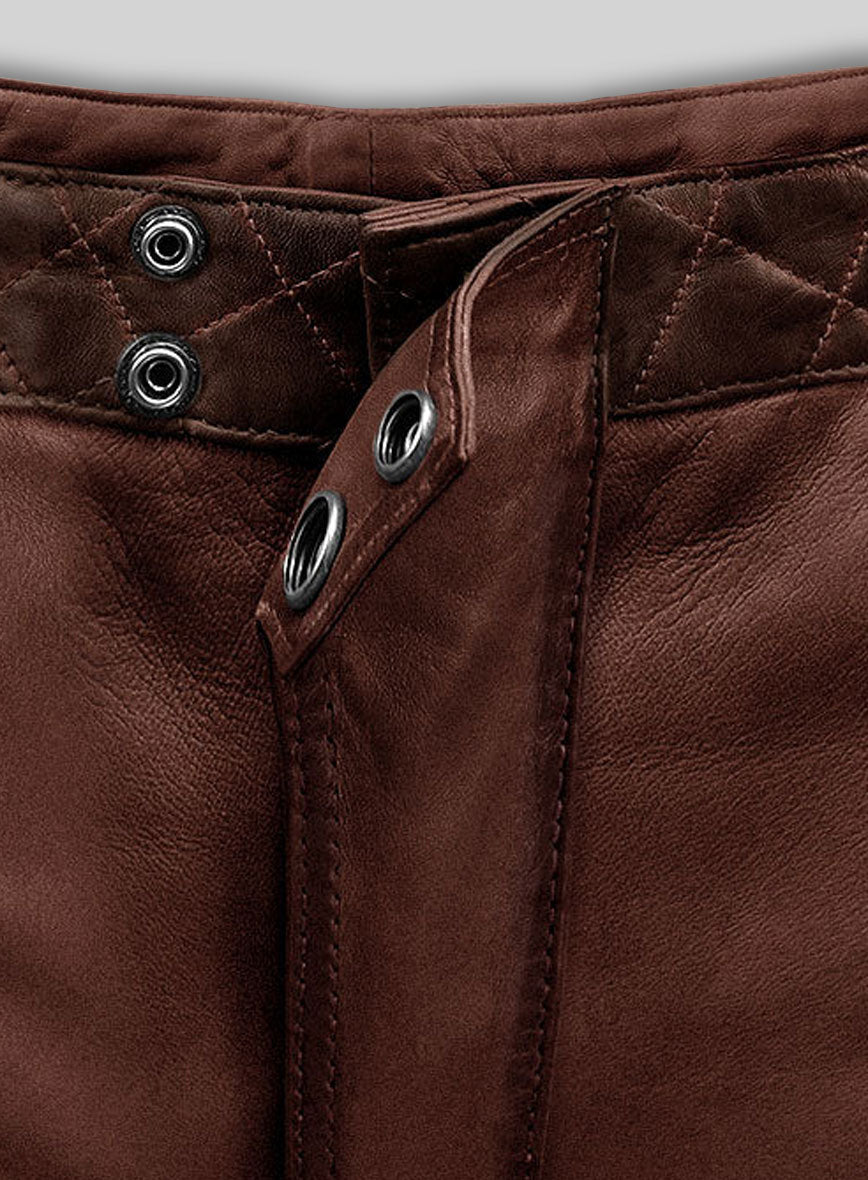 Outlaw Burnt Maroon Leather Pants