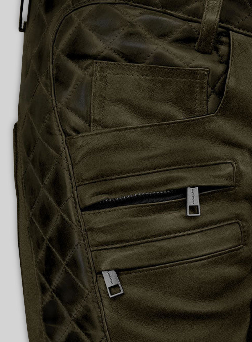 Outlaw Burnt Olive Leather Pants
