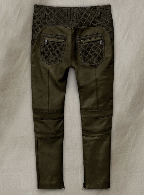 Outlaw Burnt Olive Leather Pants - LeatherCult