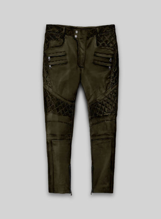 Outlaw Burnt Olive Leather Pants