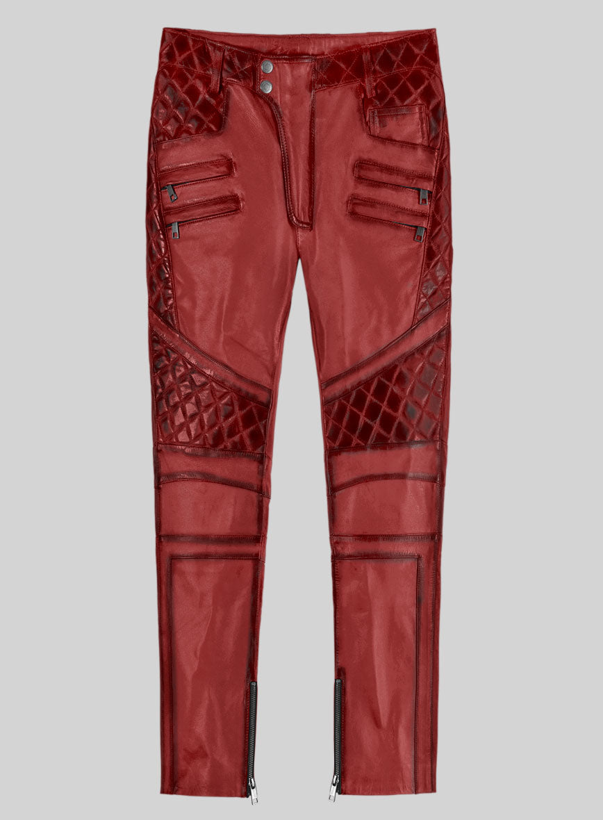 Outlaw Burnt Red Leather Pants