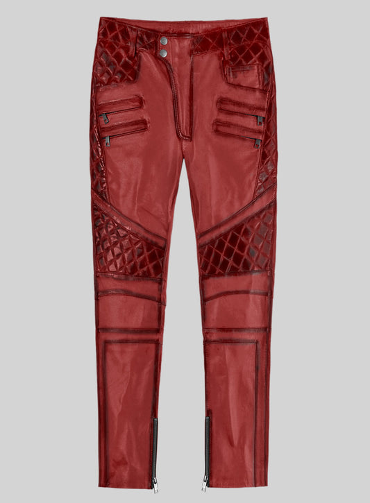 Outlaw Burnt Red Leather Pants