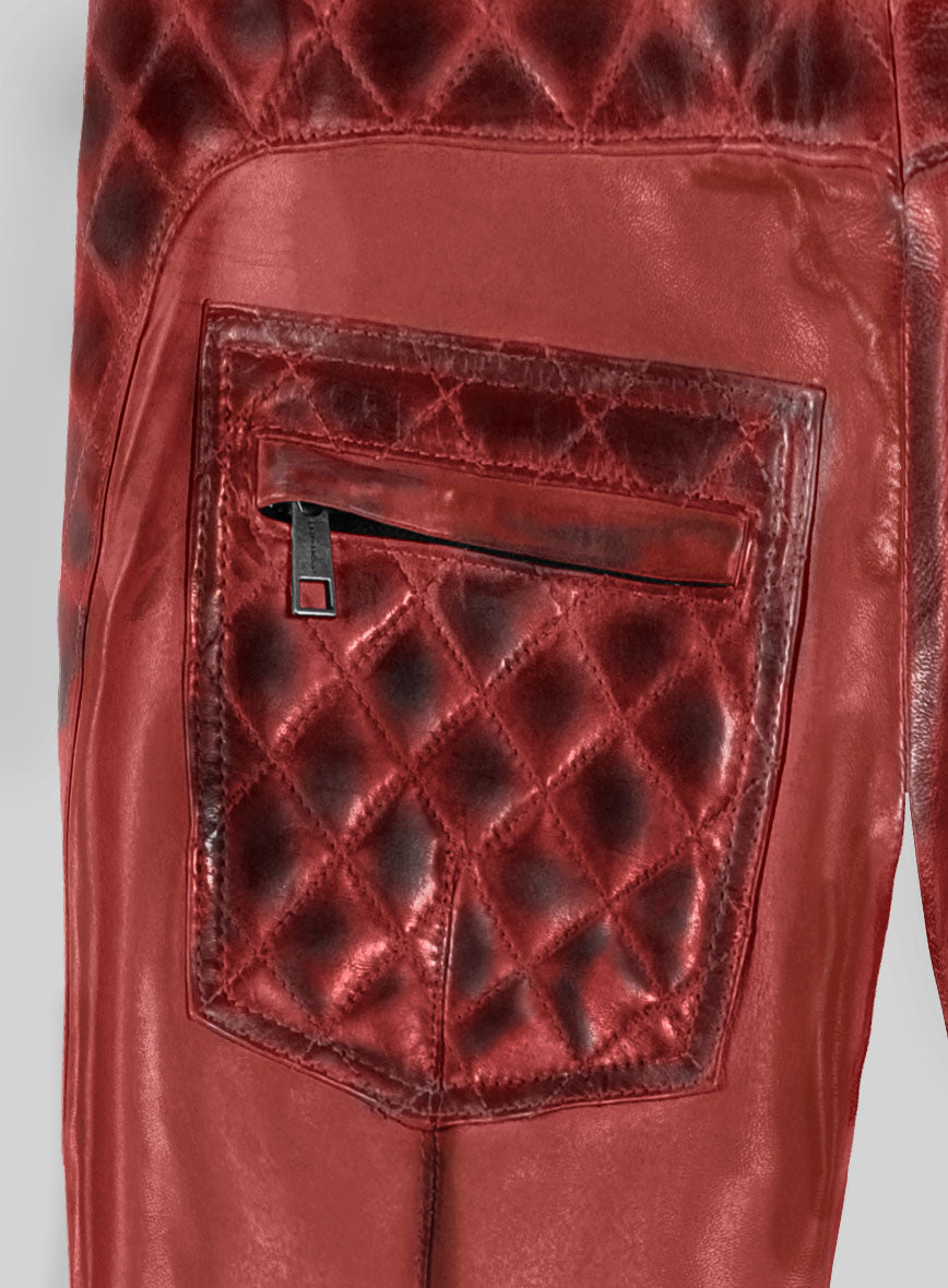 Outlaw Burnt Red Leather Pants
