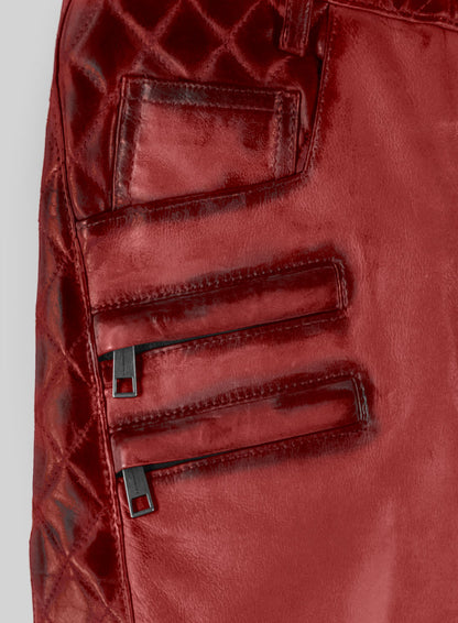 Outlaw Burnt Red Leather Pants