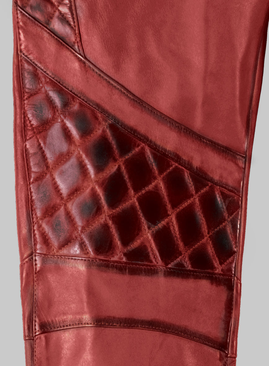 Outlaw Burnt Red Leather Pants