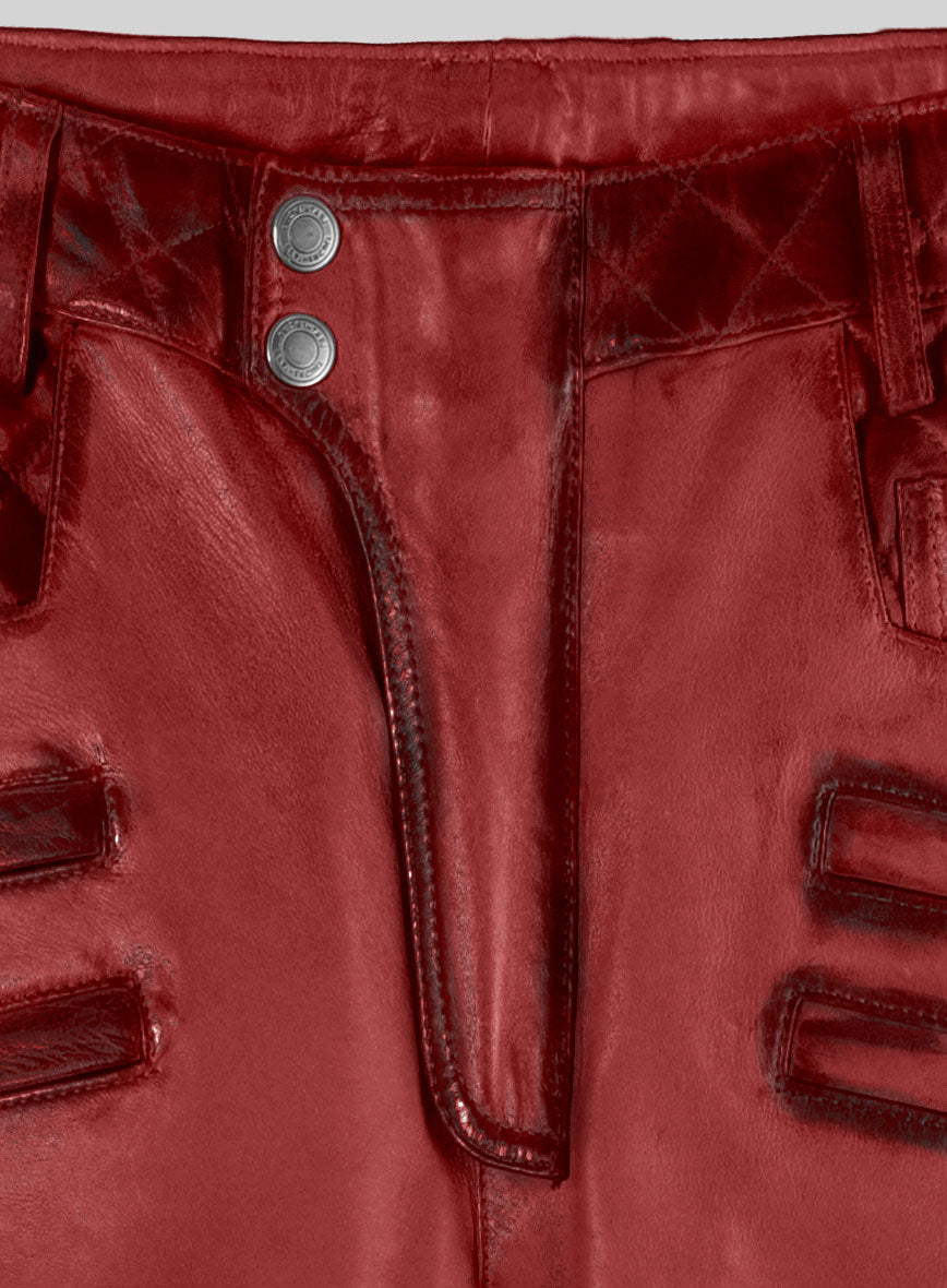 Outlaw Burnt Red Leather Pants