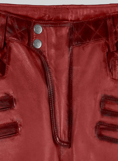 Outlaw Burnt Red Leather Pants