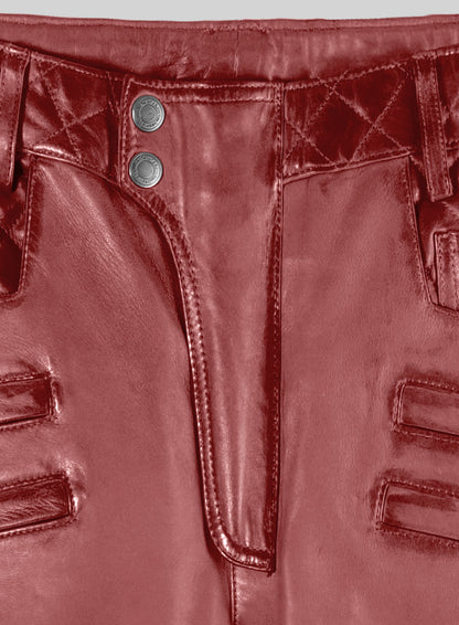 Outlaw Burnt Red Leather Pants