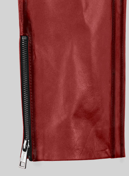 Outlaw Burnt Red Leather Pants