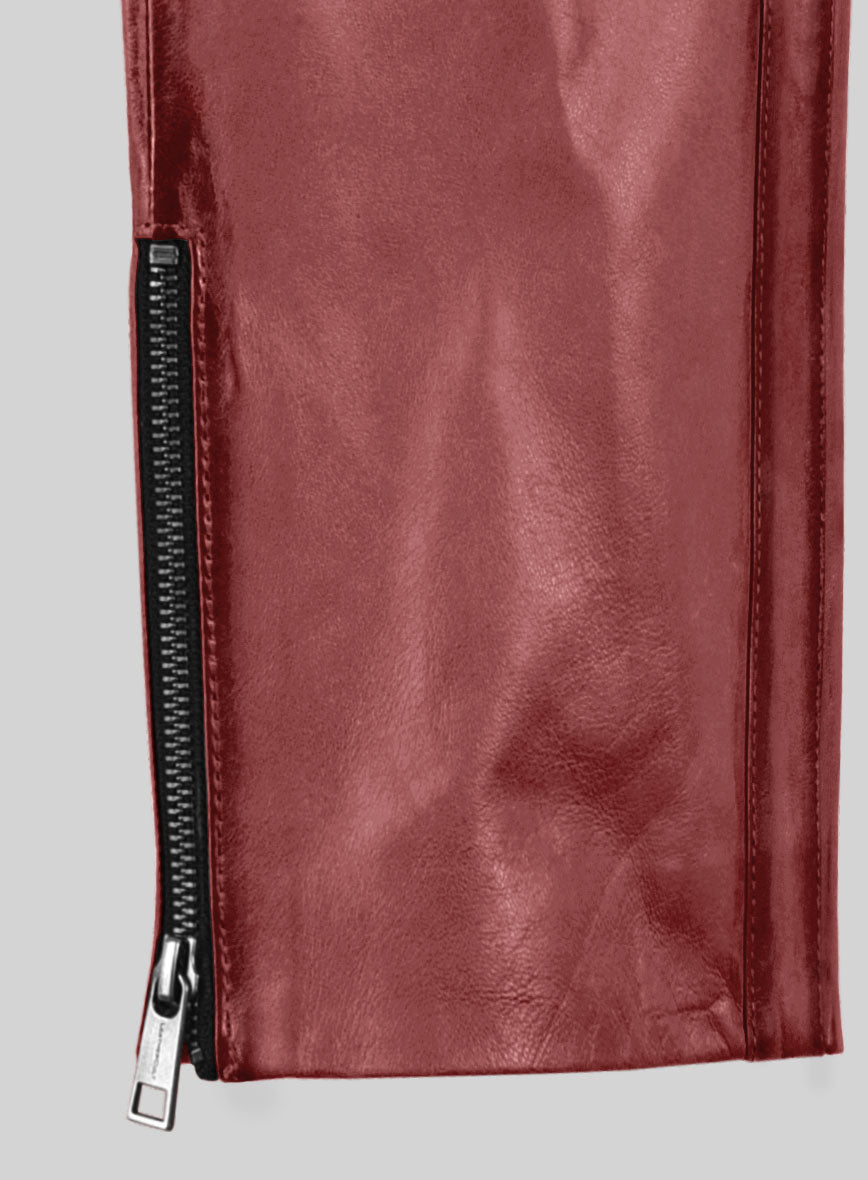 Outlaw Burnt Red Leather Pants