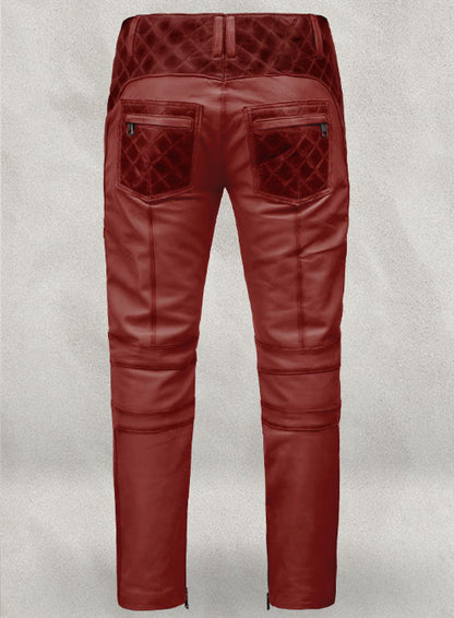 Outlaw Burnt Red Leather Pants - LeatherCult