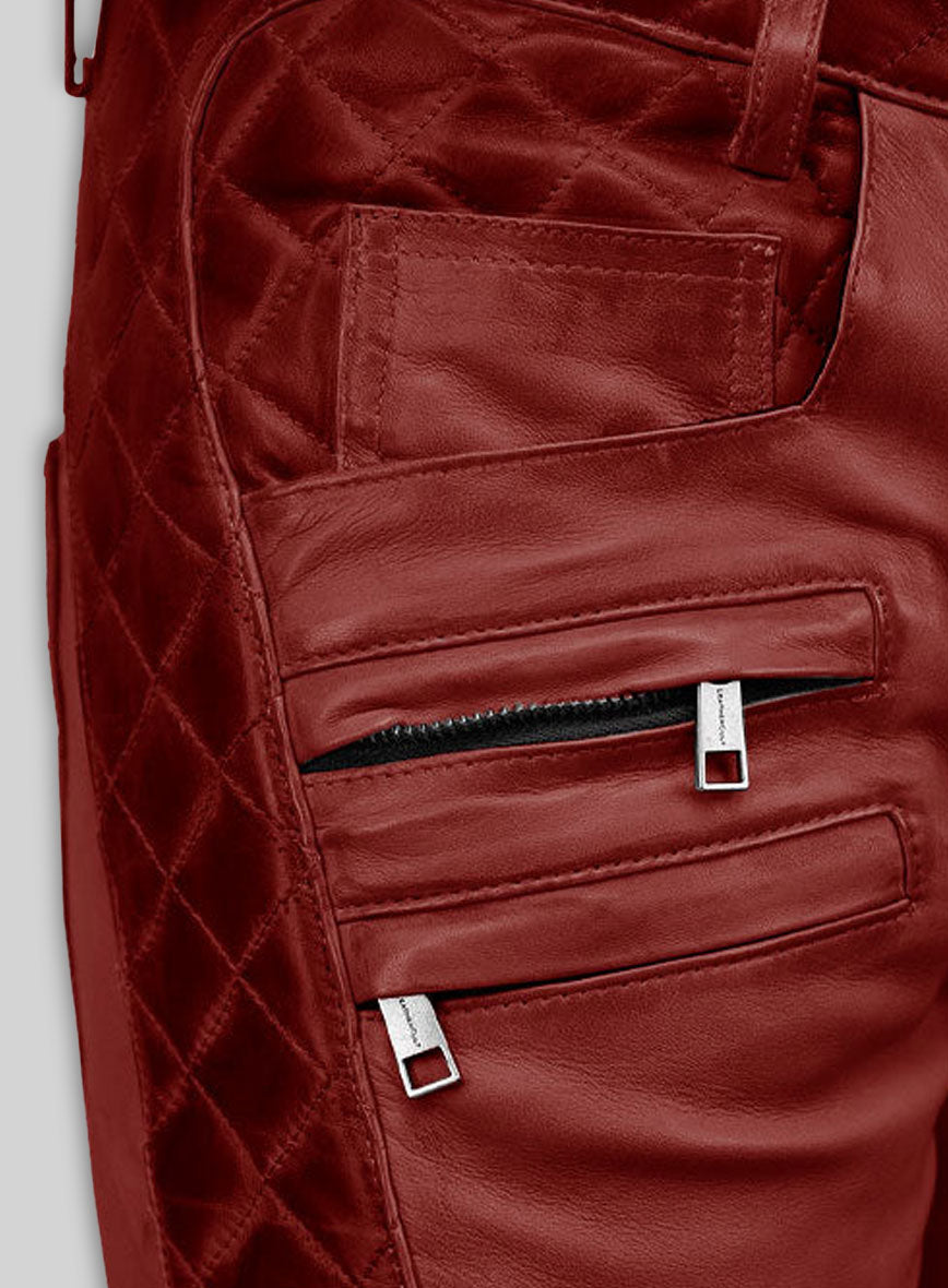 Outlaw Burnt Red Leather Pants