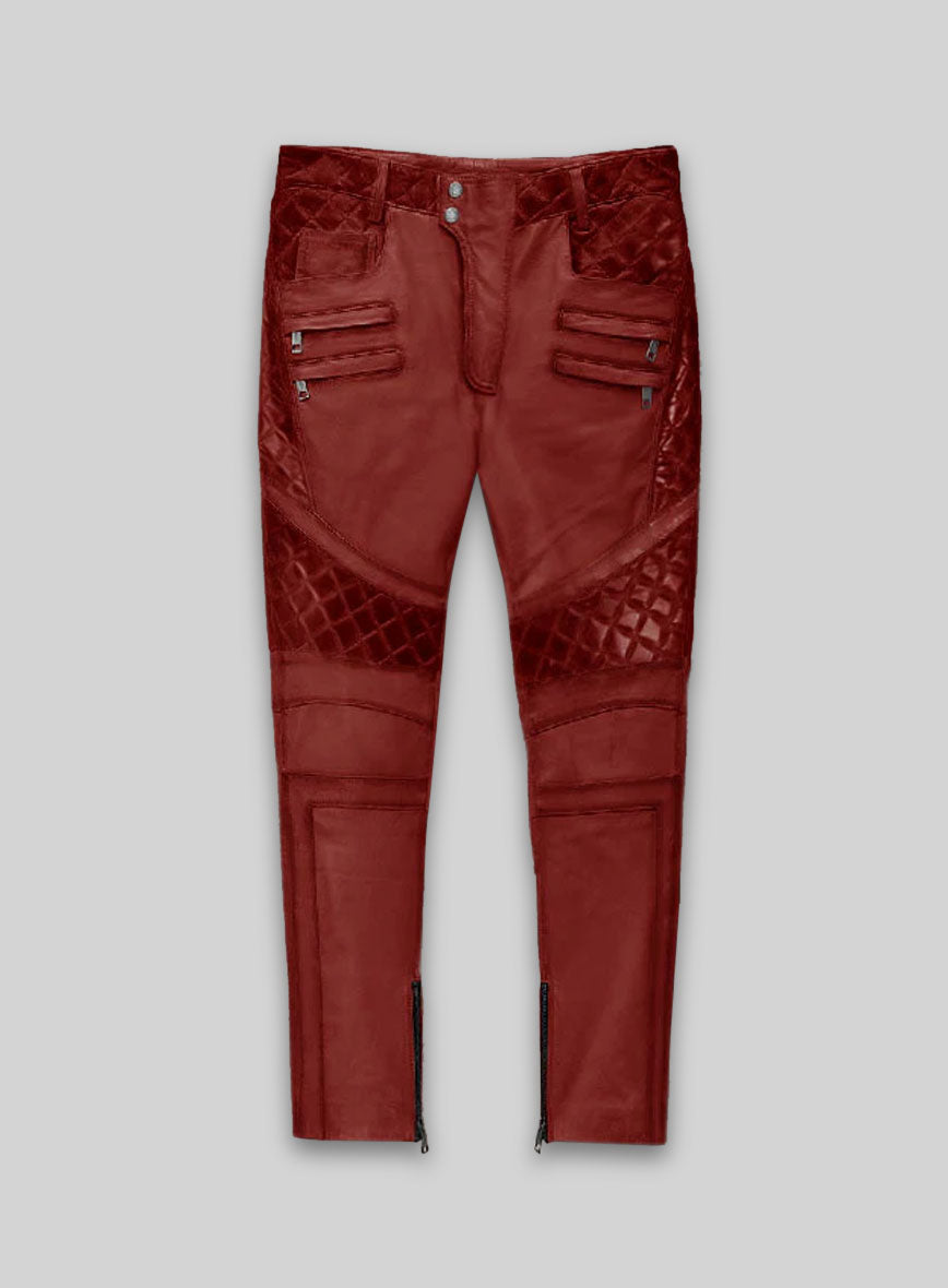 Outlaw Burnt Red Leather Pants
