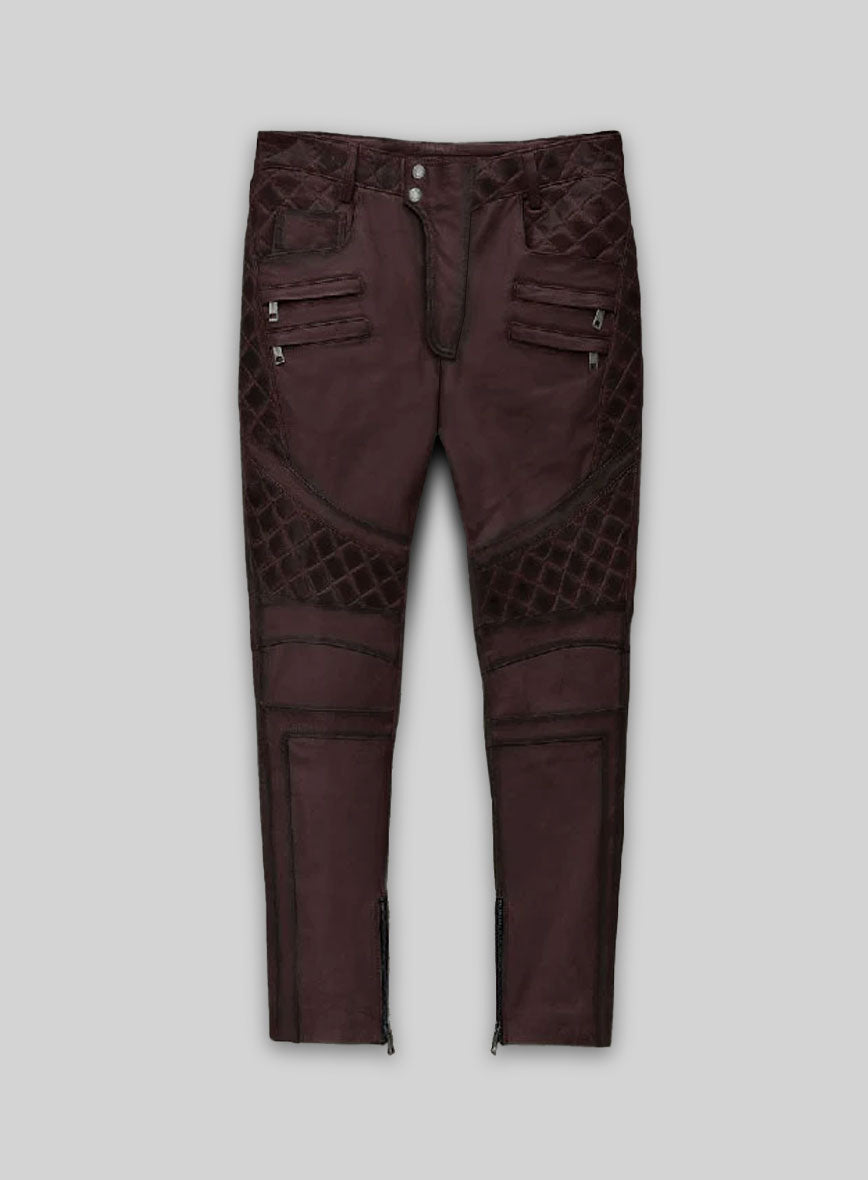Outlaw Burnt Wine Leather Pants