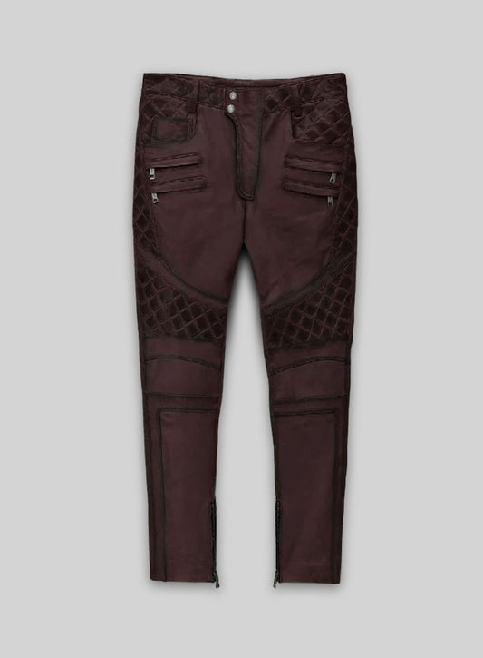 Outlaw Burnt Wine Leather Pants