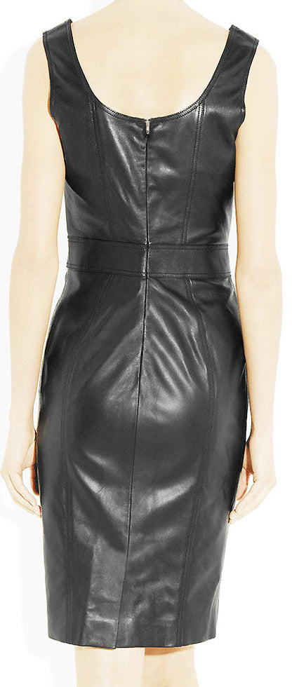 Panelled Leather Dress - # 758 - LeatherCult