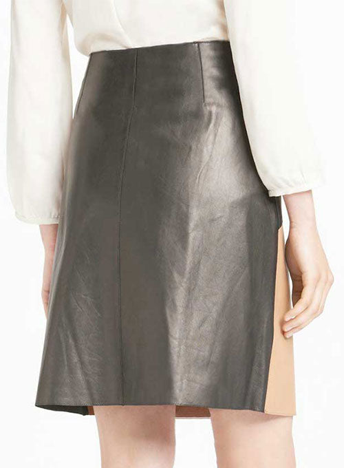 Patchwork Leather Skirt - # 458 - LeatherCult