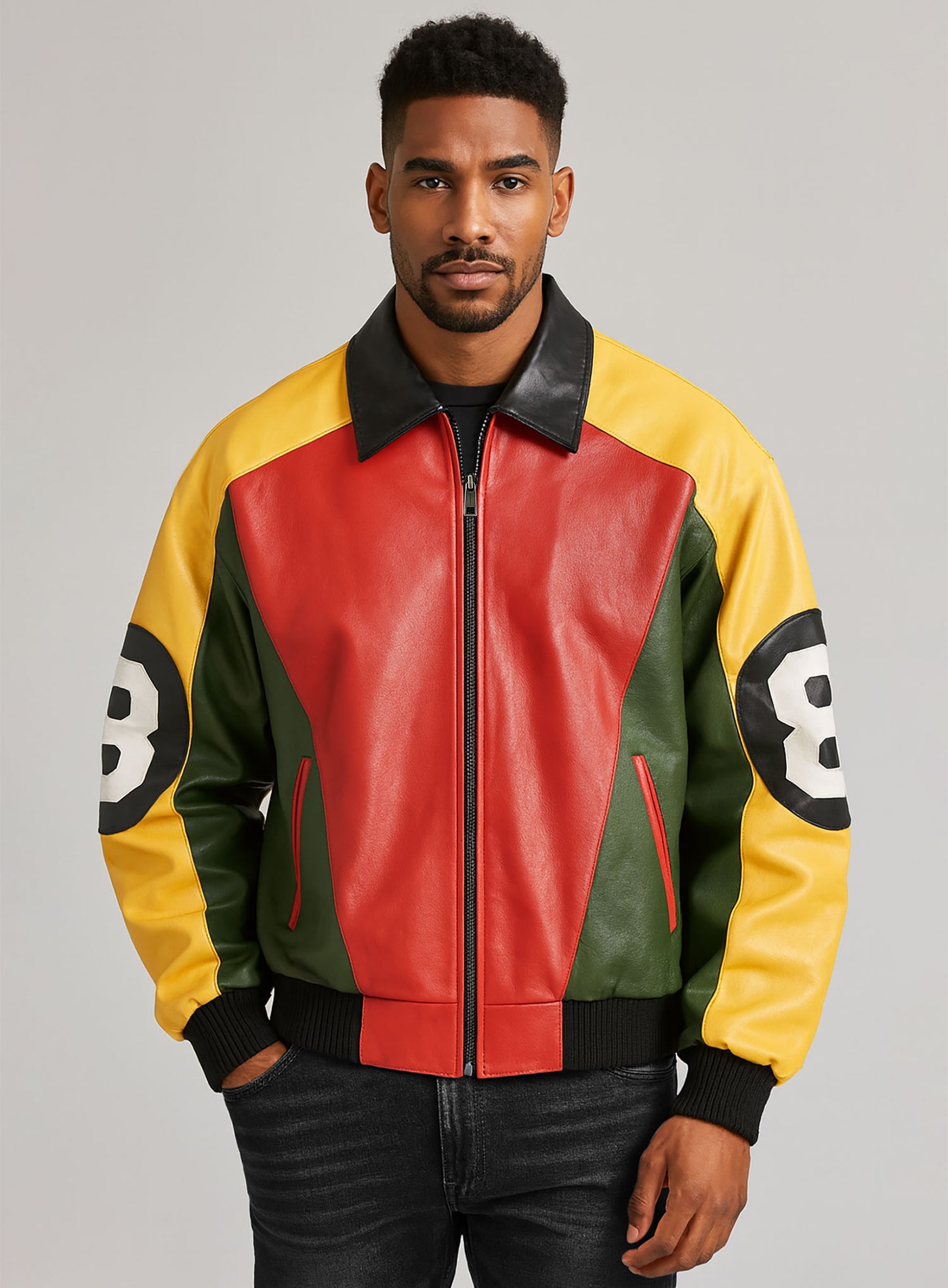 Patrick Warburton 8 Ball Leather Jacket