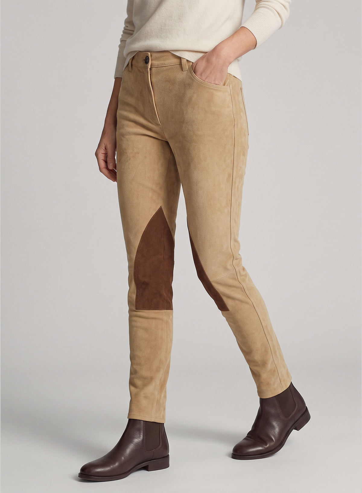 Peiced Leather Jeans