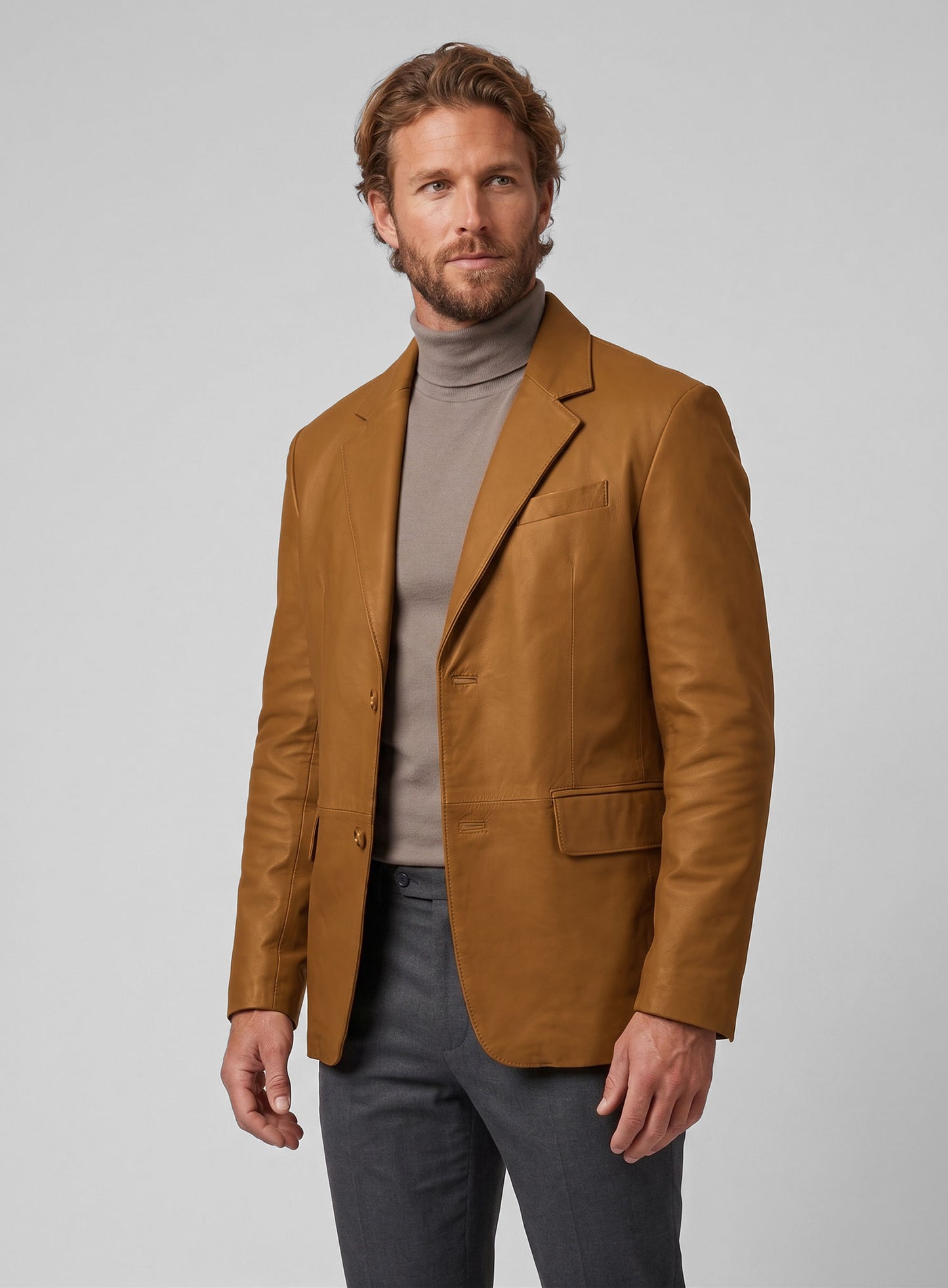Persian Brown Lambskin Leather Blazer