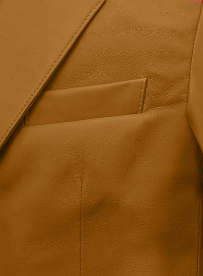 Persian Brown Lambskin Leather Blazer