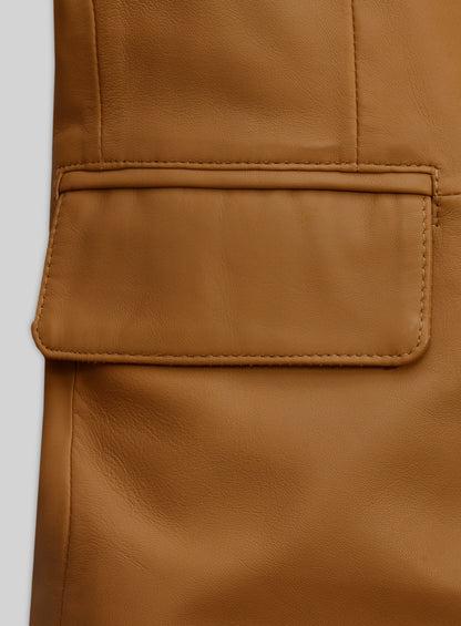 Persian Brown Lambskin Leather Blazer