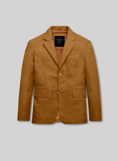 Persian Brown Lambskin Leather Blazer