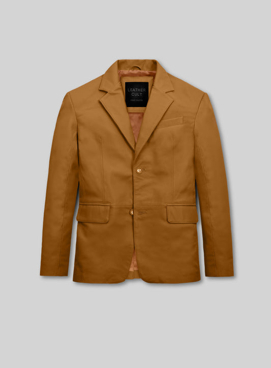 Persian Brown Lambskin Leather Blazer