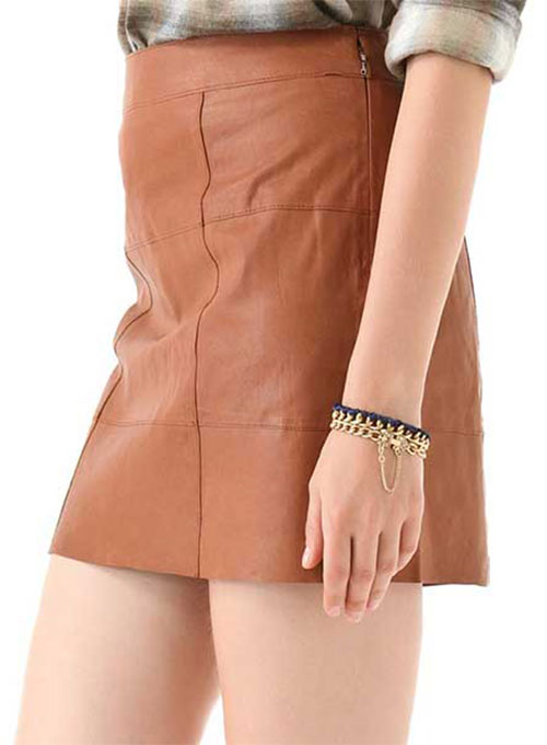 Piping Leather Skirt - # 183 - LeatherCult