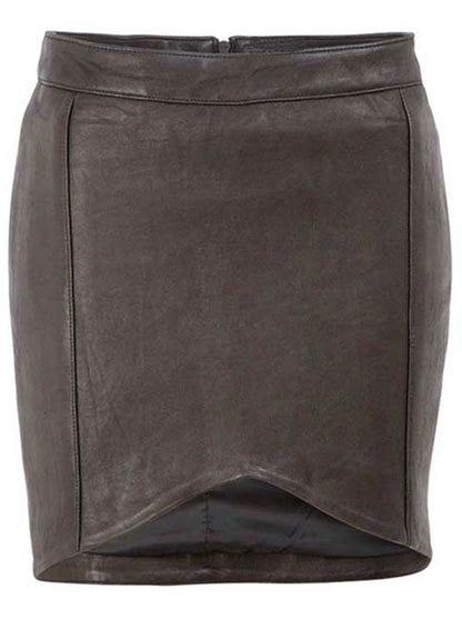 Pique Twist Leather Skirt - # 174 - LeatherCult