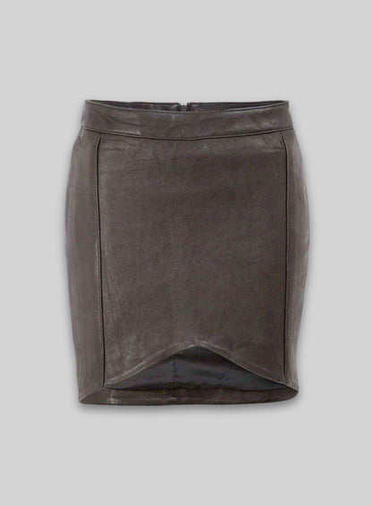 Pique Twist Leather Skirt - # 174