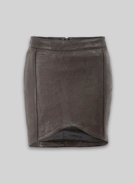 Pique Twist Leather Skirt - # 174