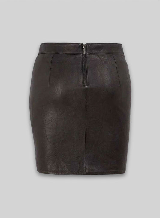 Pique Twist Leather Skirt - # 174