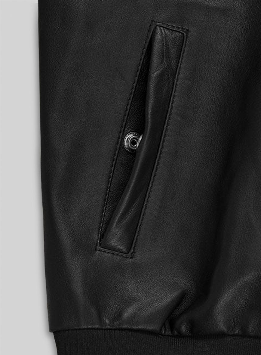 Pitbull lab retriever mix in a leather jacket on Pitbull lab retriever mix in a leather jacket on