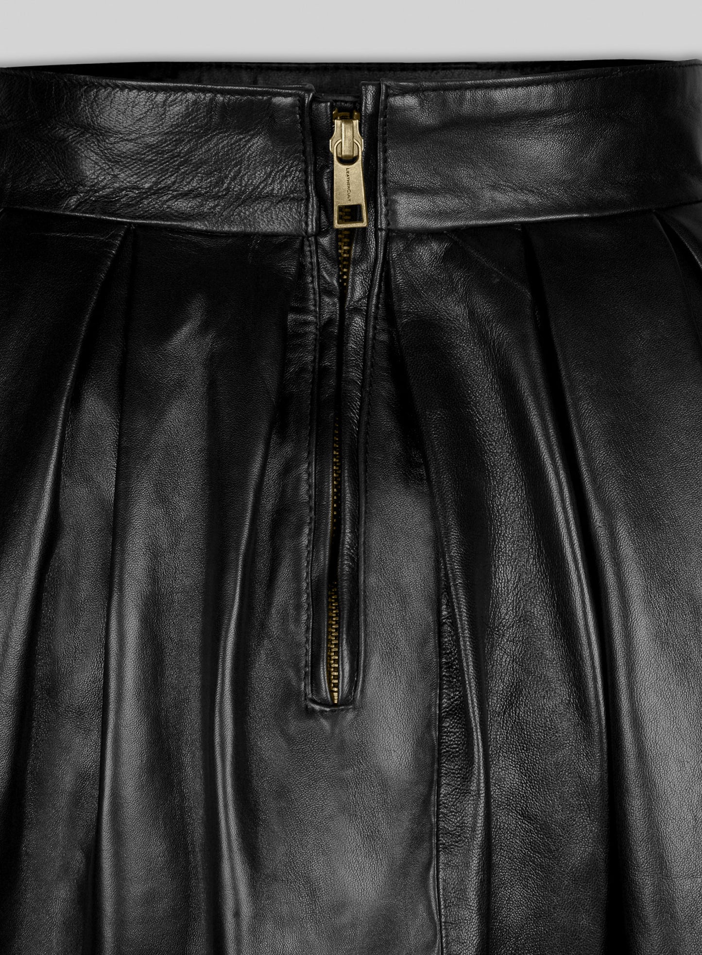 Pleated Leather Skirt
