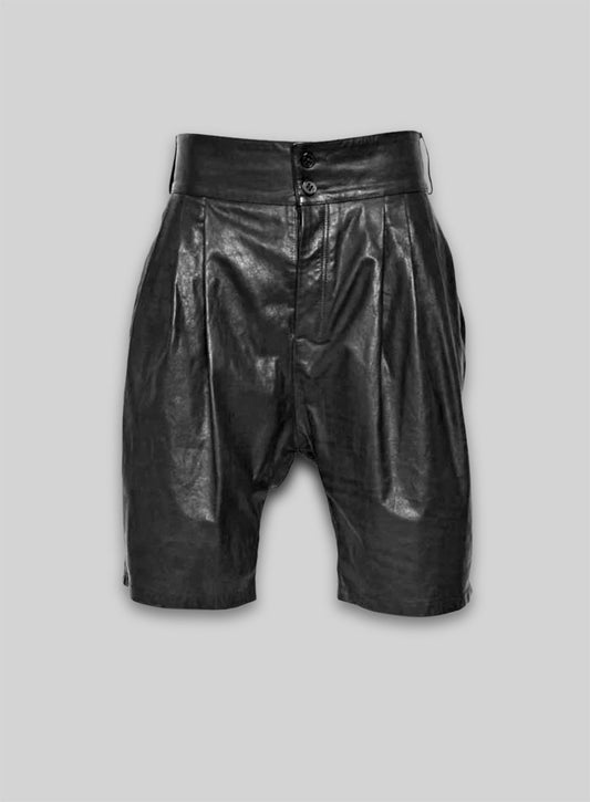Pleated Leather Shorts Style # 363