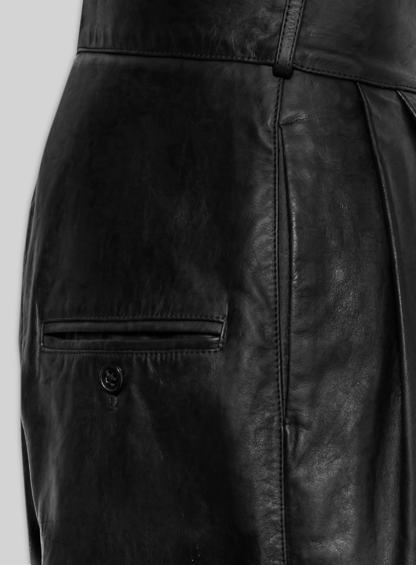 Pleated Leather Shorts Style # 363